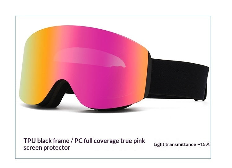 Customizable Magnetic Ski Goggles With Double-layer Anti-fog For Outdoor Skiing