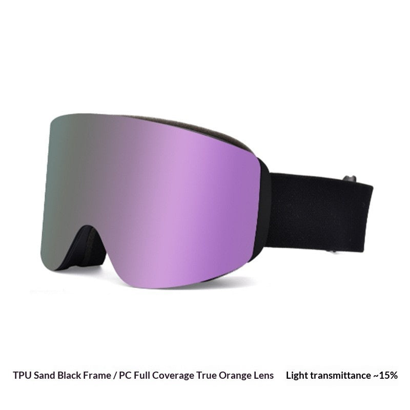 Customizable Magnetic Ski Goggles With Double-layer Anti-fog For Outdoor Skiing