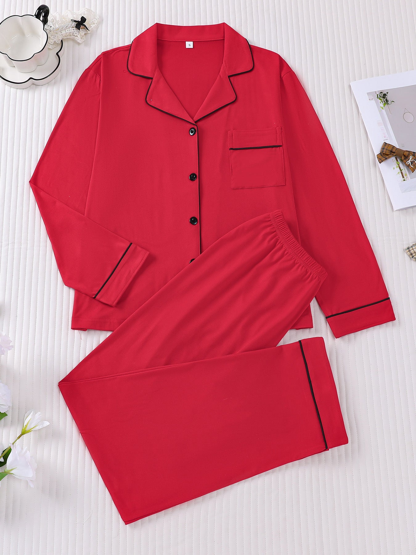 Womens Casual Cardigan Set With A Lapel And Long Sleeves