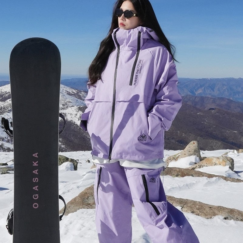 Waterproof Ski Suit Set Fleece-lined  Warm Three-piece Set
