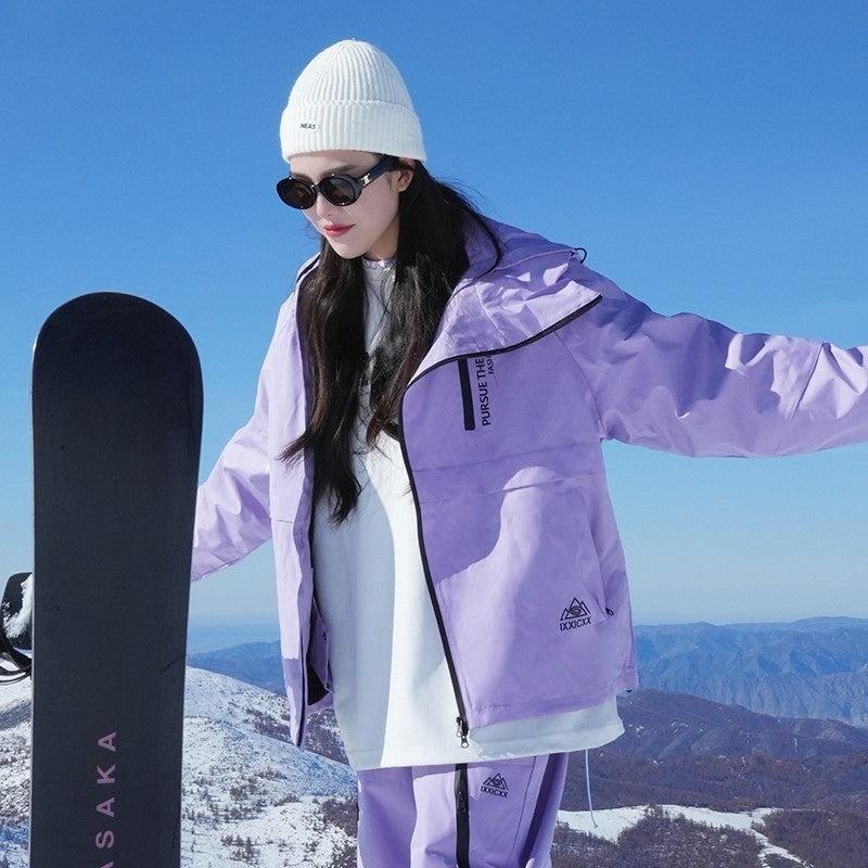 Waterproof Ski Suit Set Fleece-lined  Warm Three-piece Set