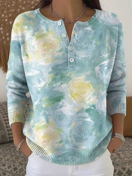 Buttoned Long-Sleeve Hoodie AutumnWinter Printed Fashionable & Unique Casual Sweater Coat For Women